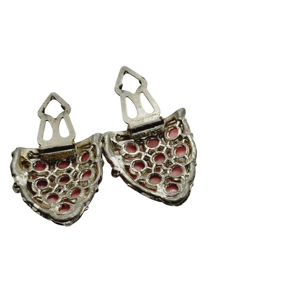 Antique Pair of Satin Glass Fruit Salad Dress Clips (A251) - Picture 5 of 6